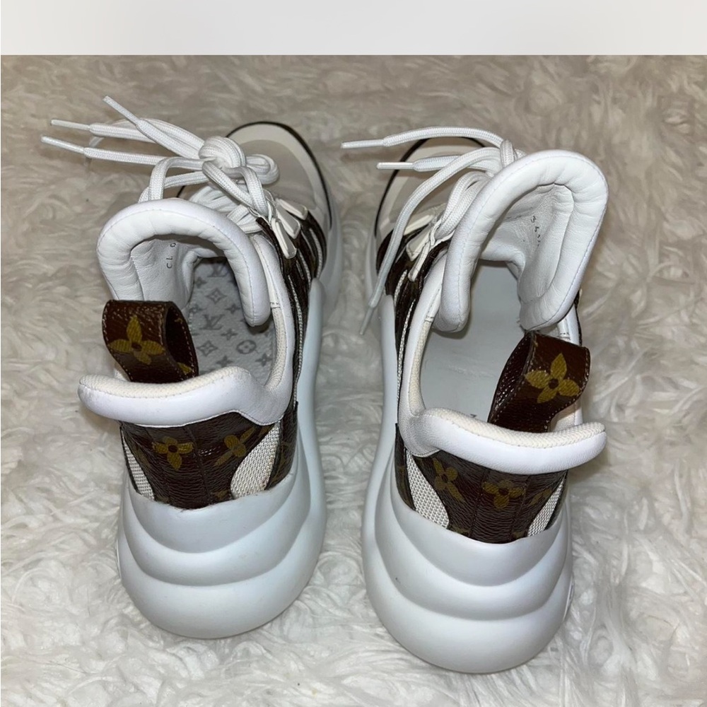 Louis Vuitton Women's White and Black Sneakers - Picture 7 of 8